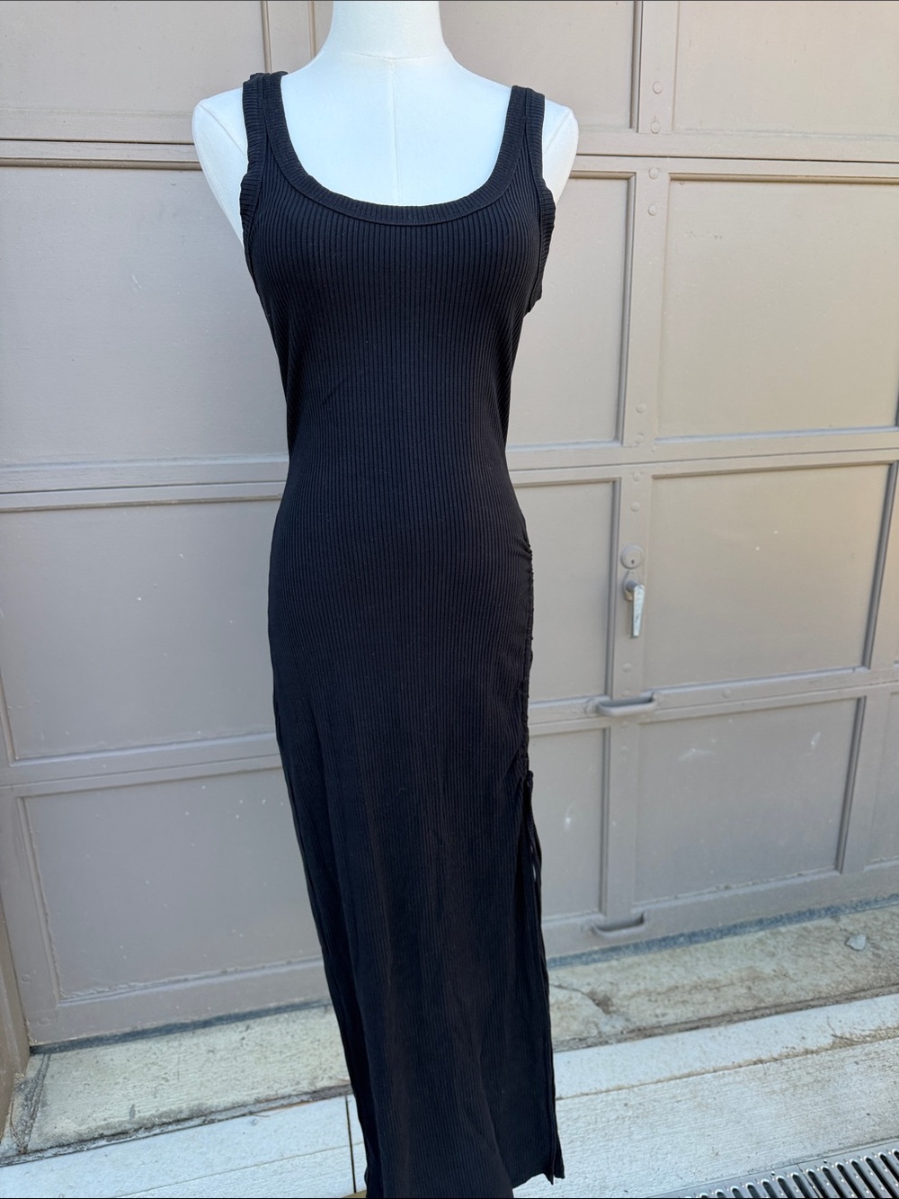 l*space Black Ribbed Tank Maxi Dress